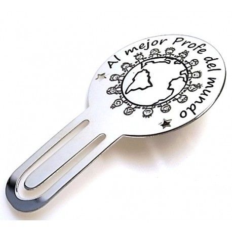 Marcapáginas de Plata Al mejor Profe del mundo